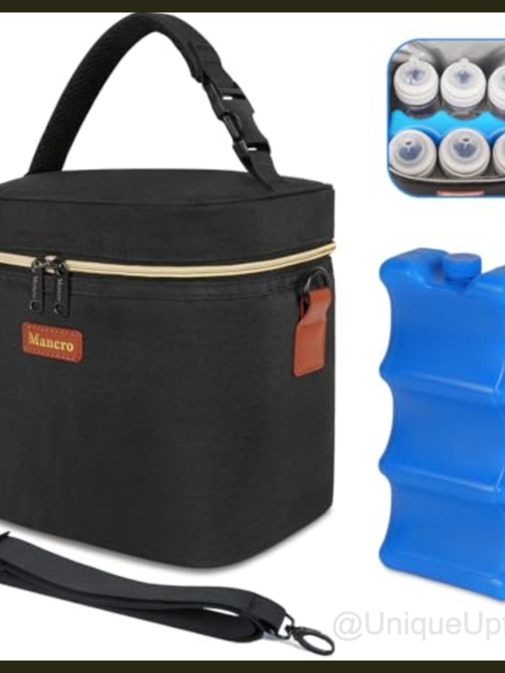 Insulated Baby Bottle Cooler Bag Fits 6 Bottles Up to 9 oz Leakproof